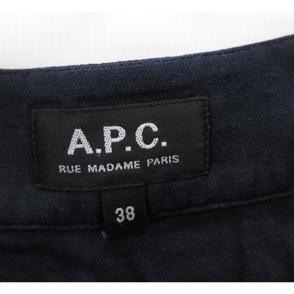 APC Dress Medium Rue Madame Paris Linen Blend Shift Boat Neck 38 * - Picture 10 of 12